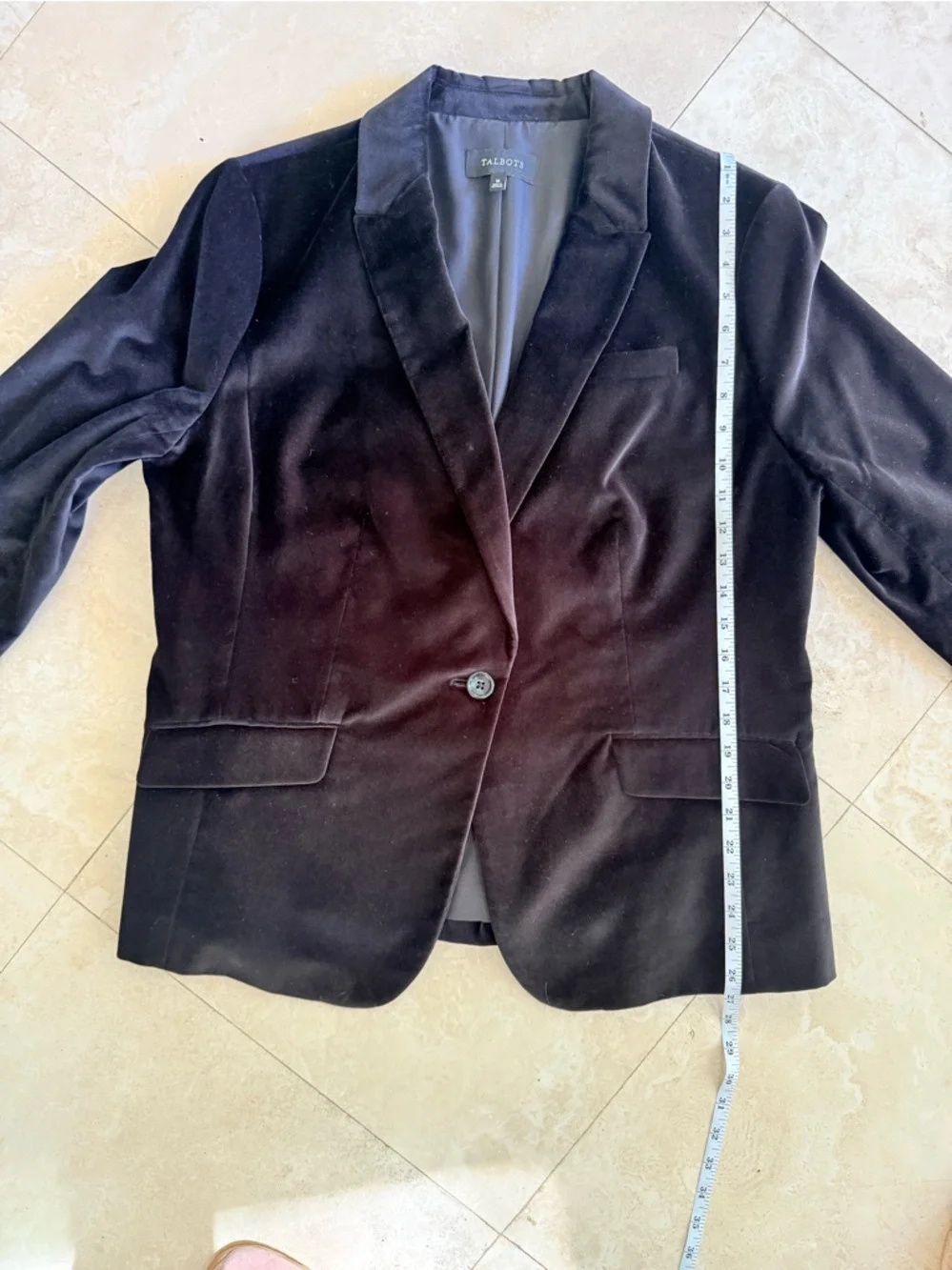 Talbots Black Velvet Blazer Jacket Size 16 NWOT